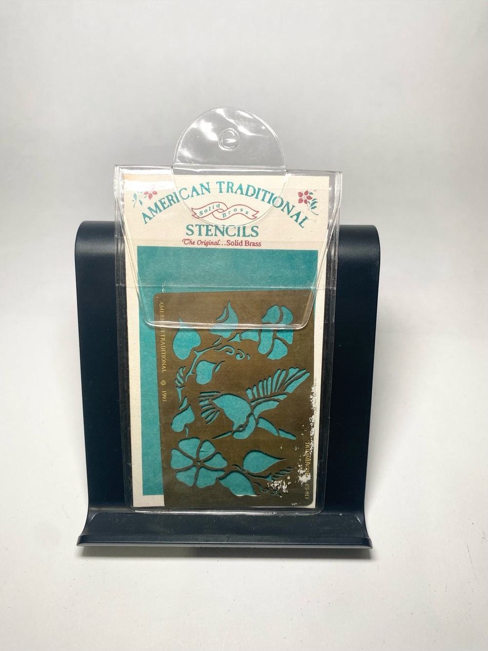 Vintage 1995 American Traditional Solid Brass Stencil Hummingbird